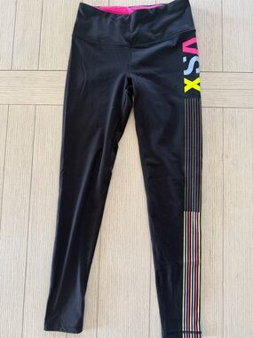Victoria's Secret Black Girls' Leggings with Pink & Yellow Accents